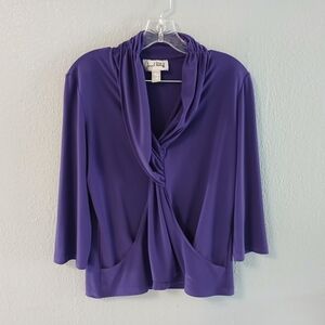 Joseph Ribkoff Drape Front Tunic Plum Purple Size 12
